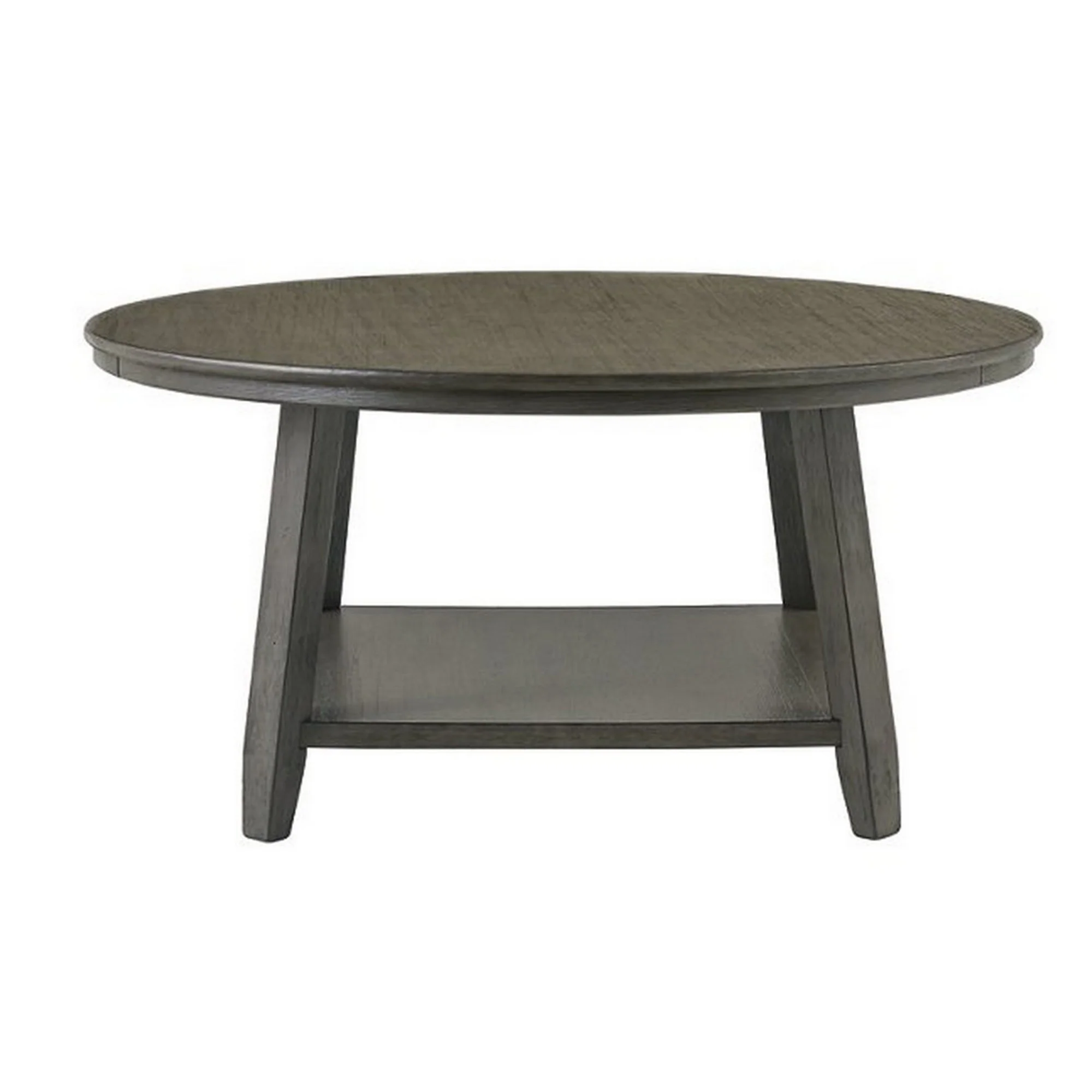 3 Piece Occasional Table Set with Open Bottom Shelf, Antique Gray By Benzara - Image 4