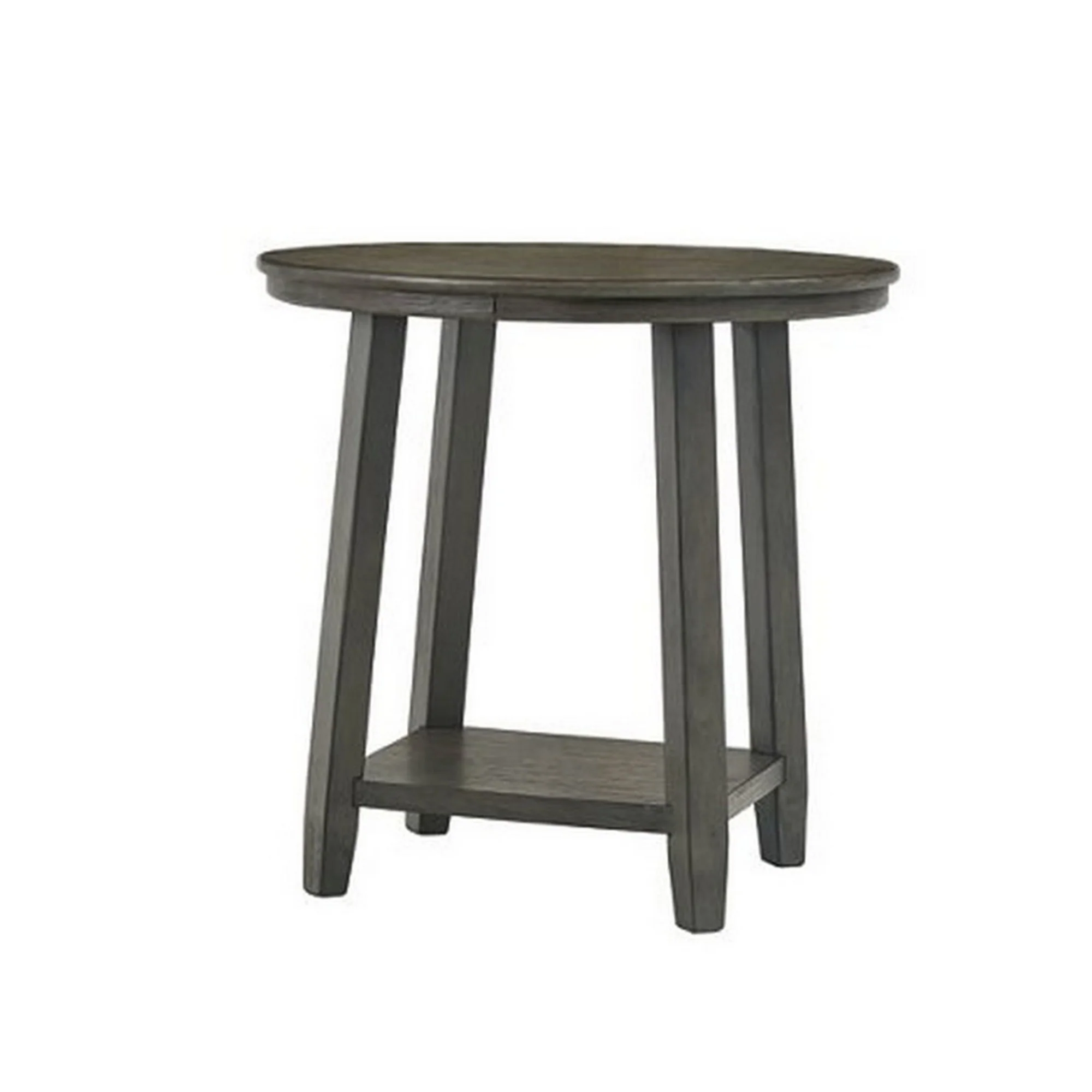 3 Piece Occasional Table Set with Open Bottom Shelf, Antique Gray By Benzara - Image 5