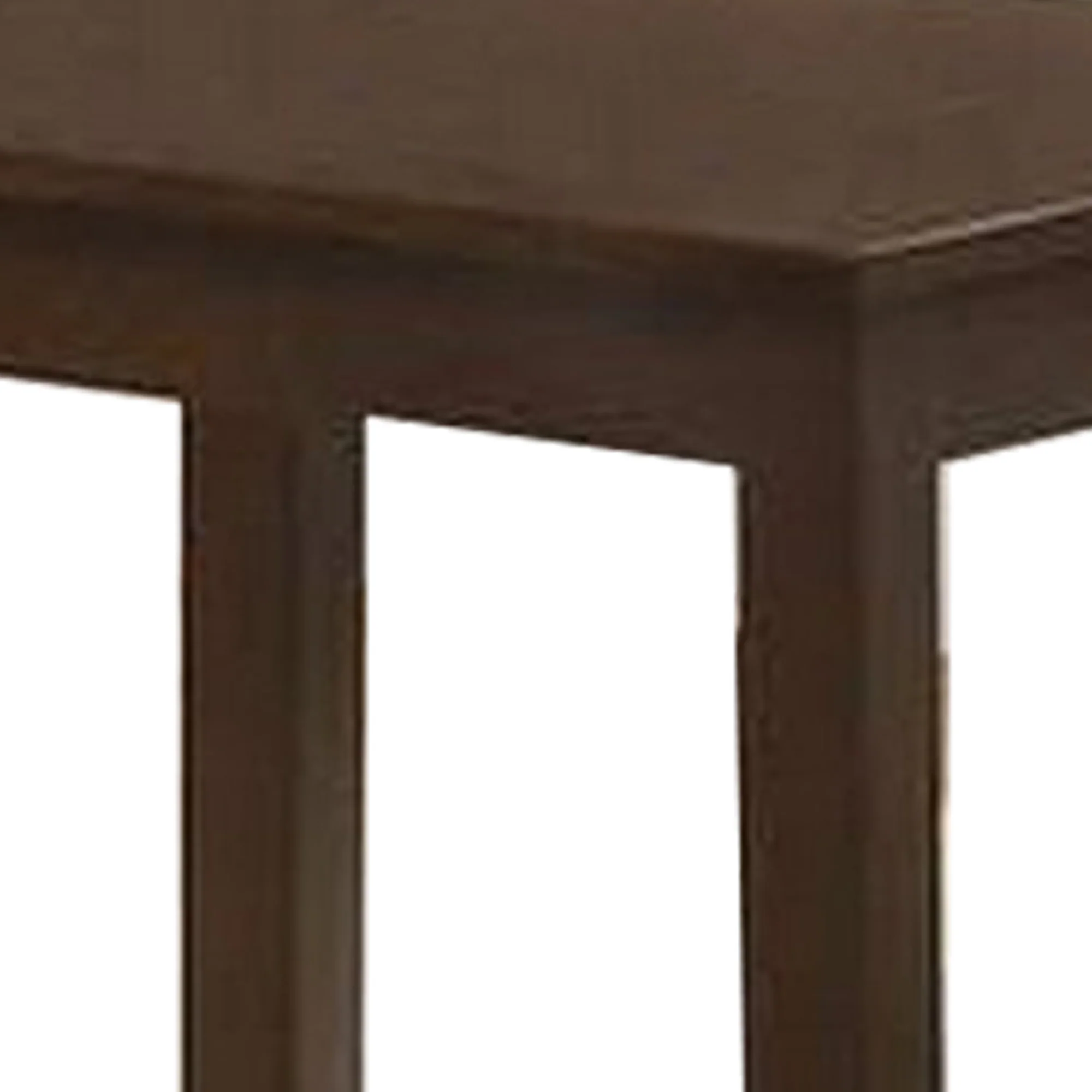3 Piece Transitional Coffee Table and End Table with Block Legs, Brown By Benzara - Image 3