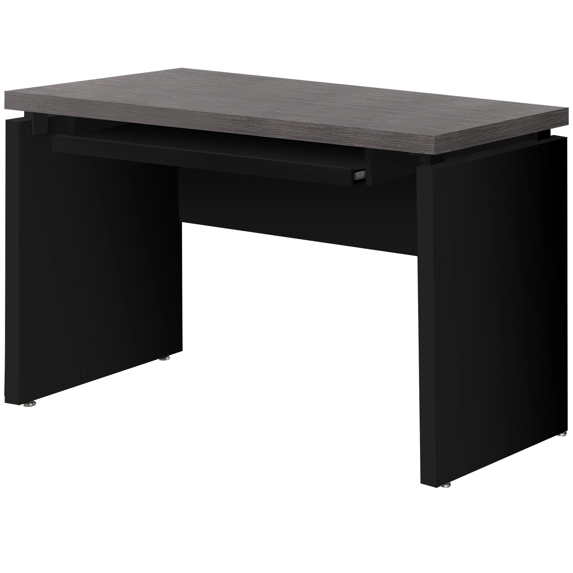 30.75" Black Particle Board MDF and Laminate Computer Desk with a Grey Top By Homeroots - Image 2