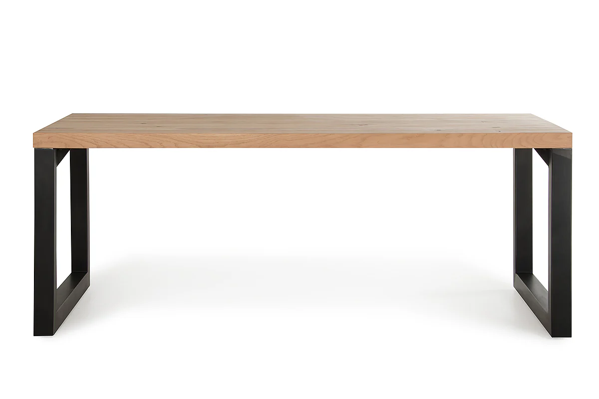 30' Aged Oak Wood And Metal Dining Table By Homeroots - Image 2