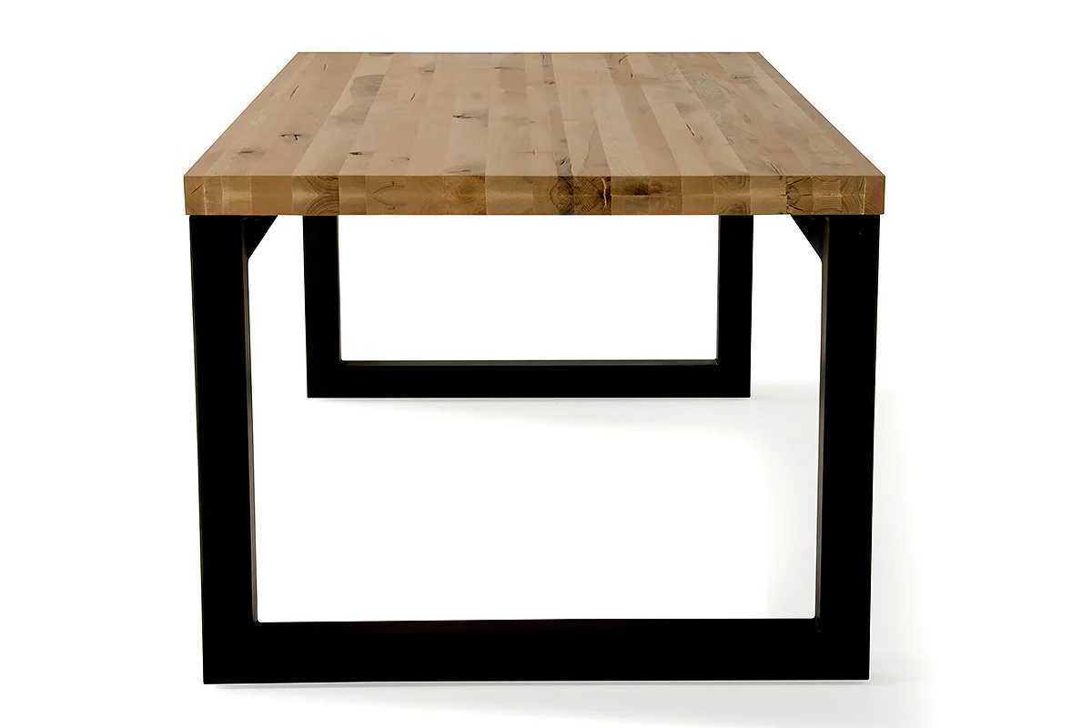 30' Aged Oak Wood And Metal Dining Table By Homeroots - Image 4