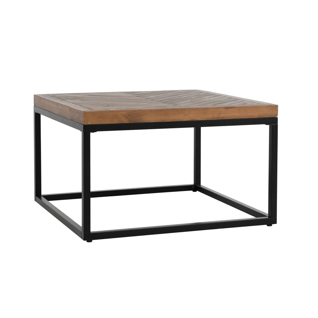 30" Black And Brown Solid Wood Square Distressed Coffee Table By Homeroots - Image 2