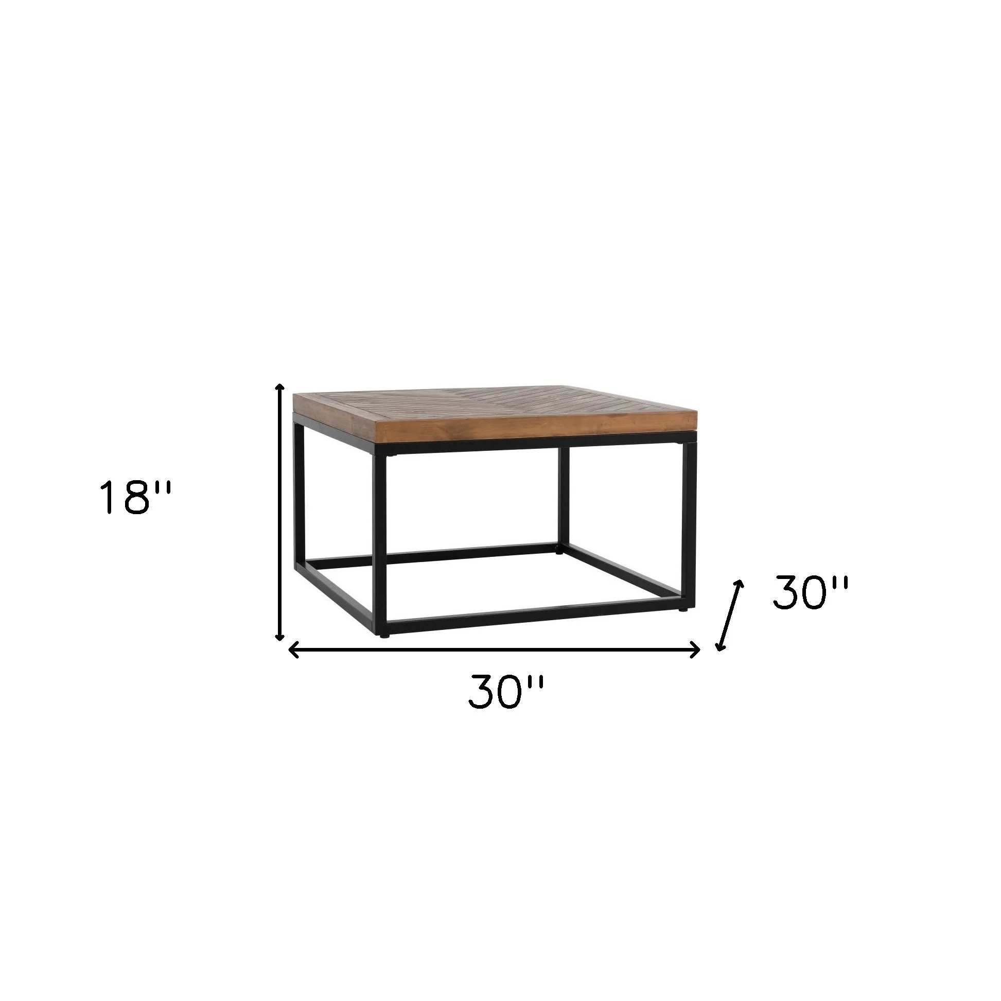 30" Black And Brown Solid Wood Square Distressed Coffee Table By Homeroots - Image 6