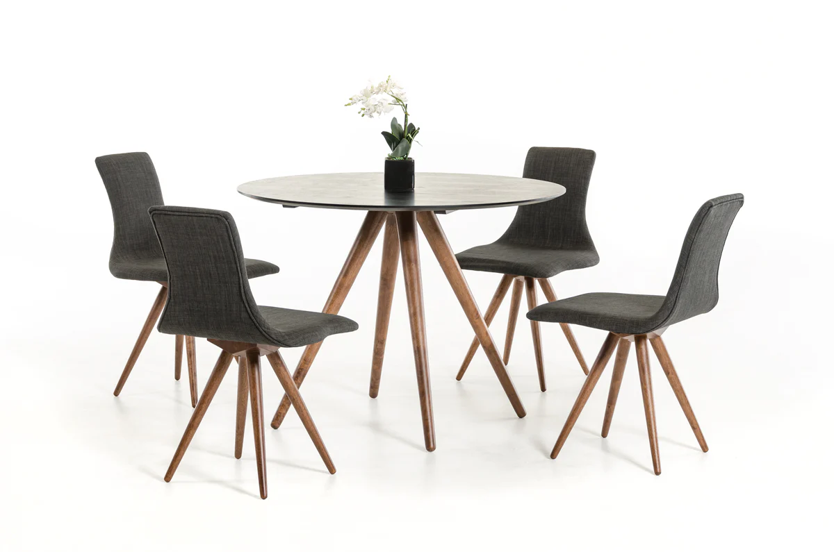30' Black And Walnut Wood And Veneer Dining Table By Homeroots - Image 2