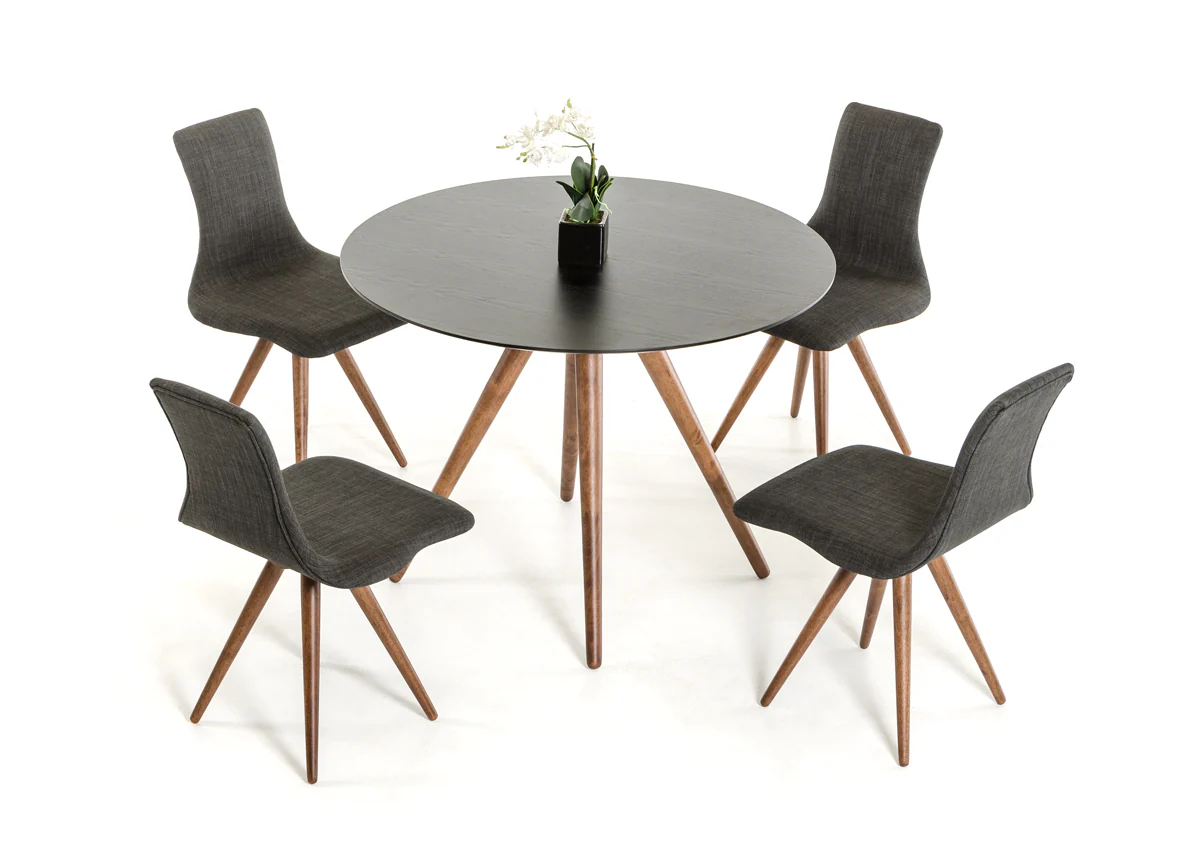 30' Black And Walnut Wood And Veneer Dining Table By Homeroots - Image 3