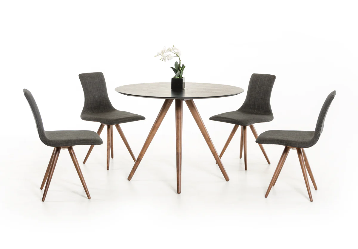 30' Black And Walnut Wood And Veneer Dining Table By Homeroots - Image 4