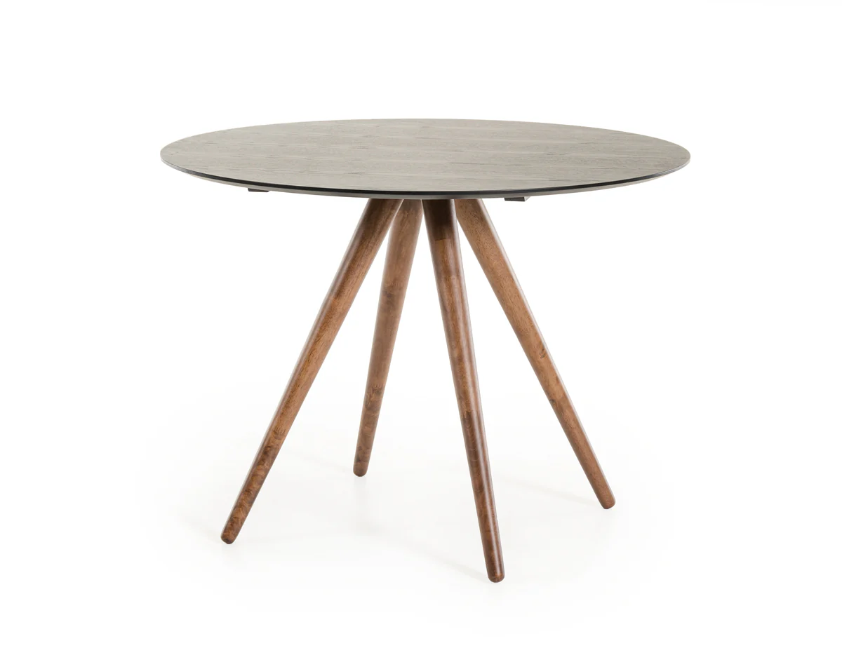 30' Black And Walnut Wood And Veneer Dining Table By Homeroots - Image 5