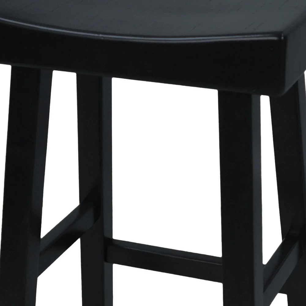 30" Black Backless Bar Height Chair With Footrest By Homeroots - Image 3
