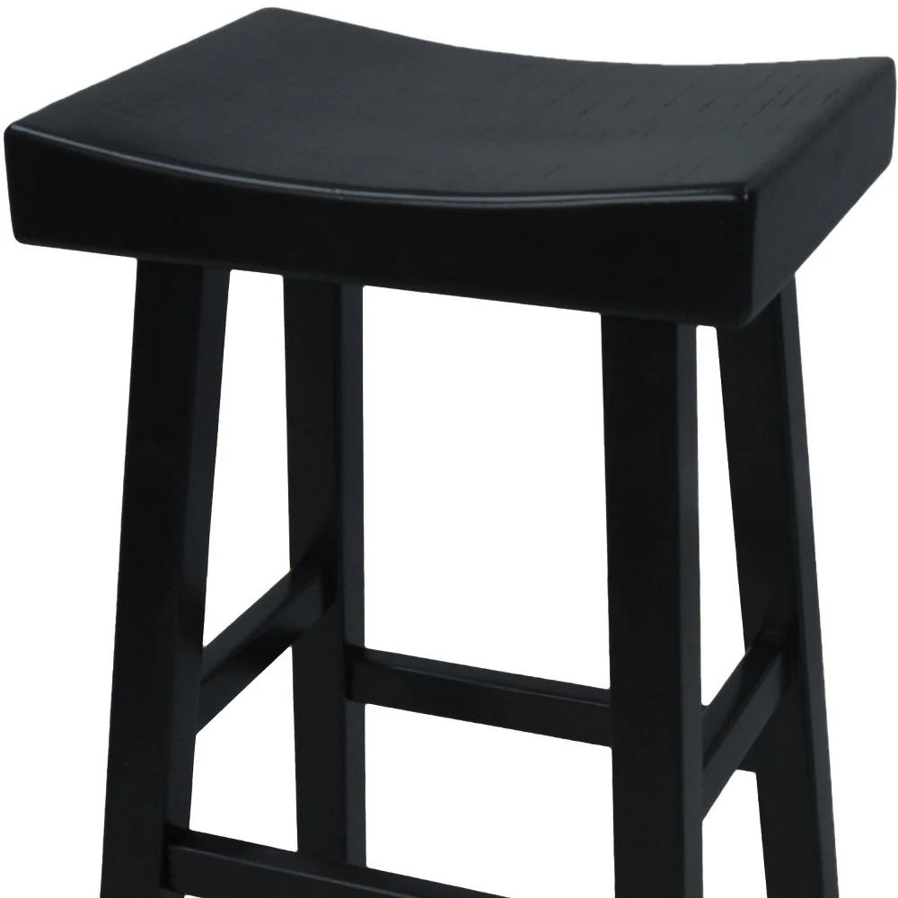 30" Black Backless Bar Height Chair With Footrest By Homeroots - Image 4