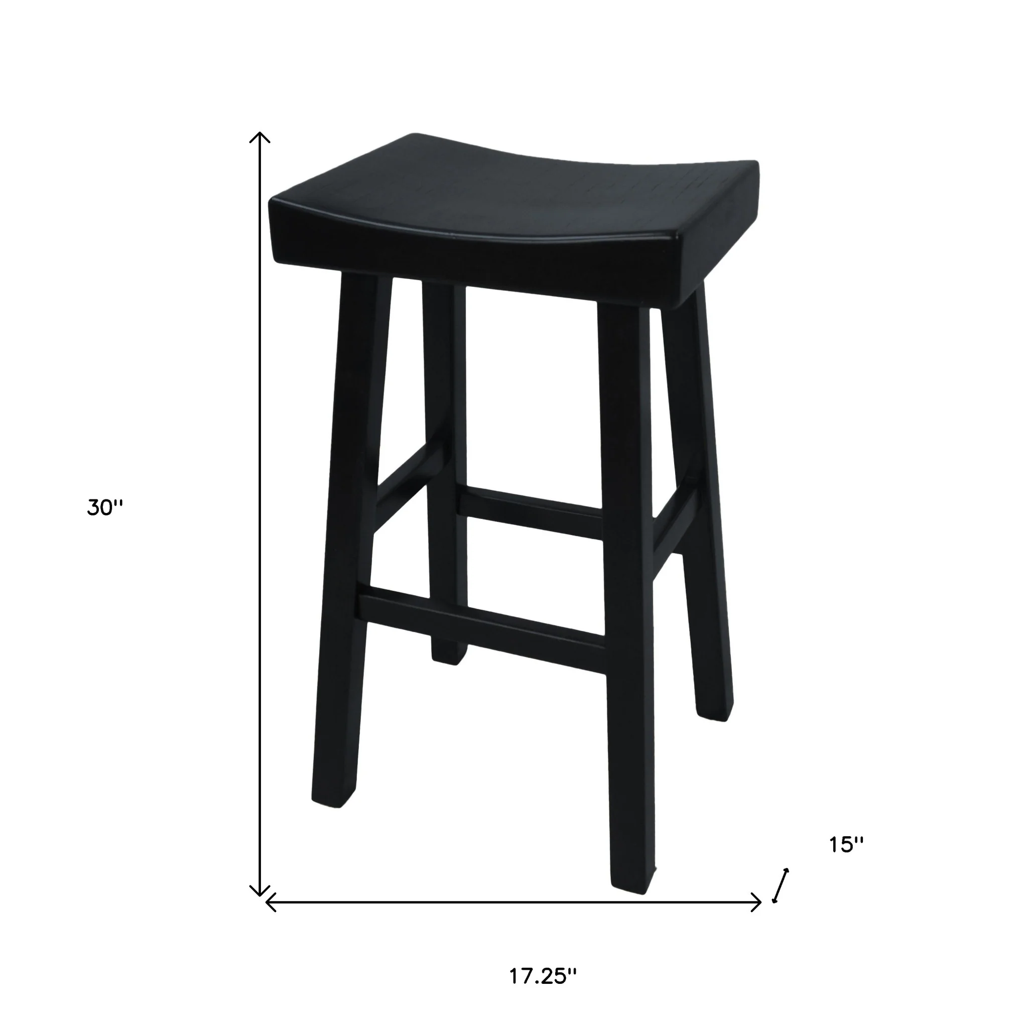 30" Black Backless Bar Height Chair With Footrest By Homeroots - Image 5