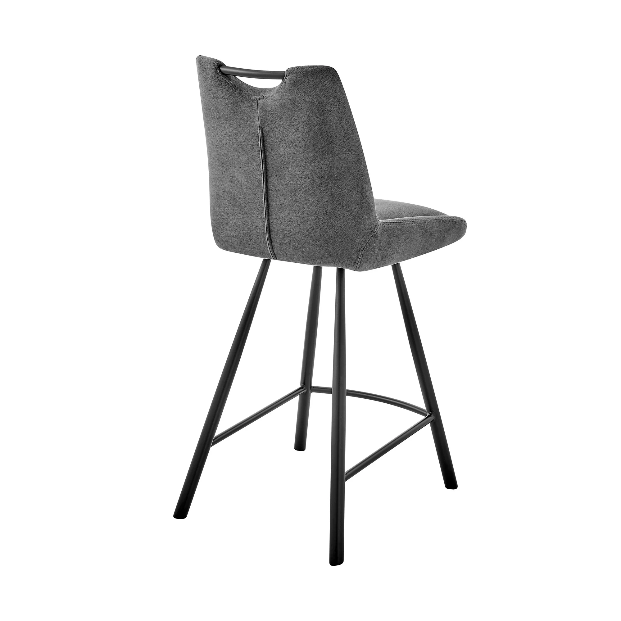 30" Black Fabric and Black Metal Bar Stool By Homeroots - Image 5