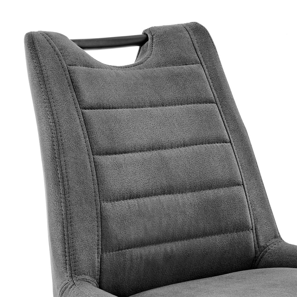 30" Black Fabric and Black Metal Bar Stool By Homeroots - Image 7
