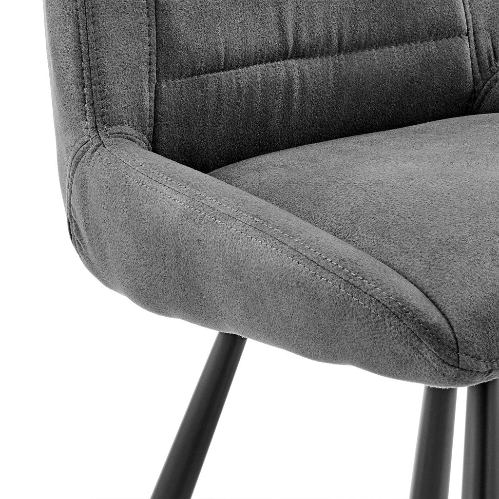 30" Black Fabric and Black Metal Bar Stool By Homeroots - Image 8