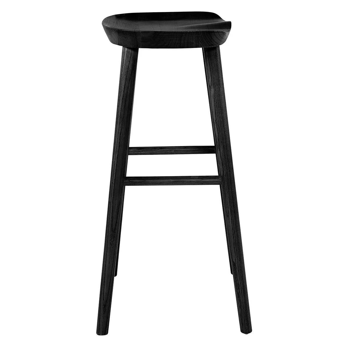 30" Black Solid Wood Bar Stool By Homeroots - Image 3