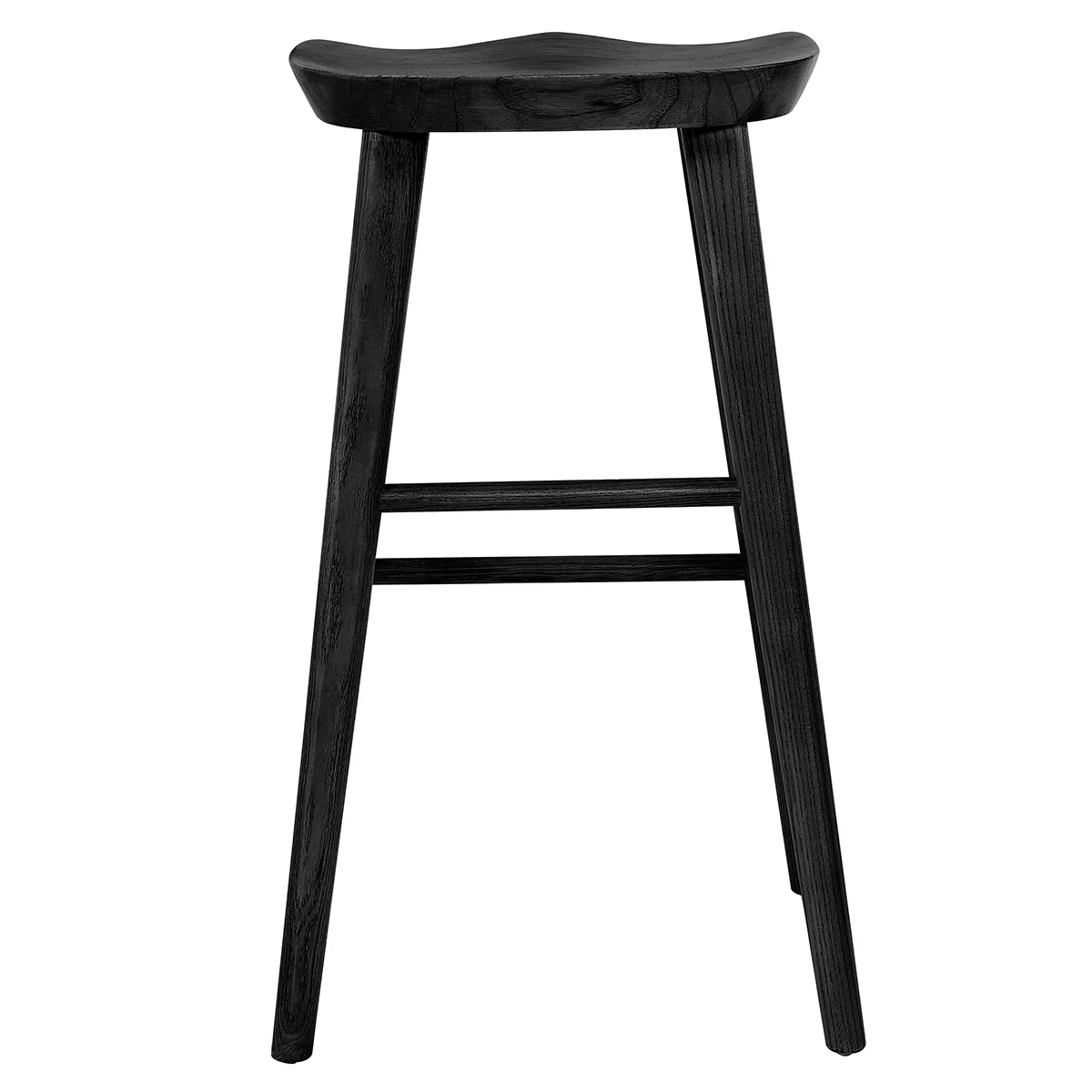 30" Black Solid Wood Bar Stool By Homeroots - Image 5