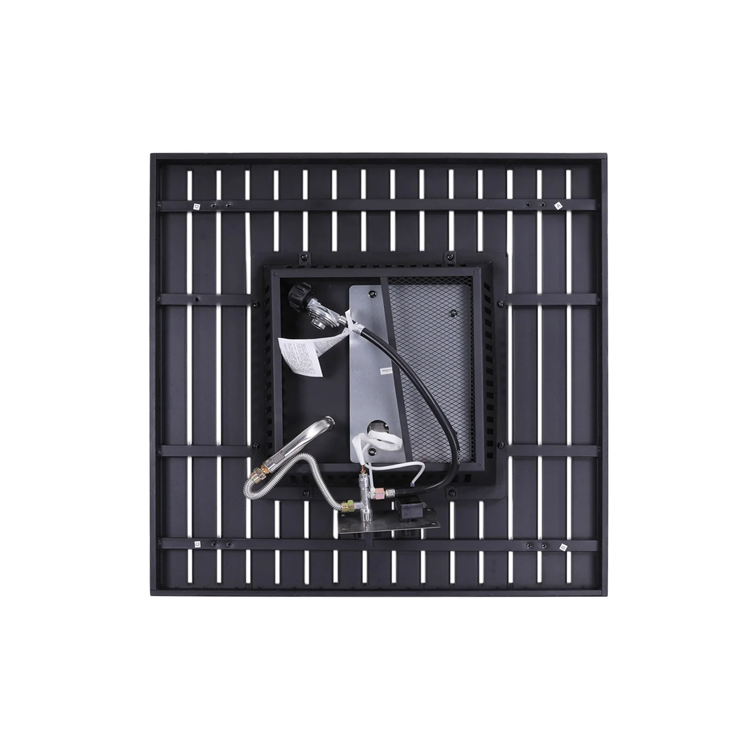 30" Black Square Slat Top Fire Pit Table with Lid By Homeroots - Image 5