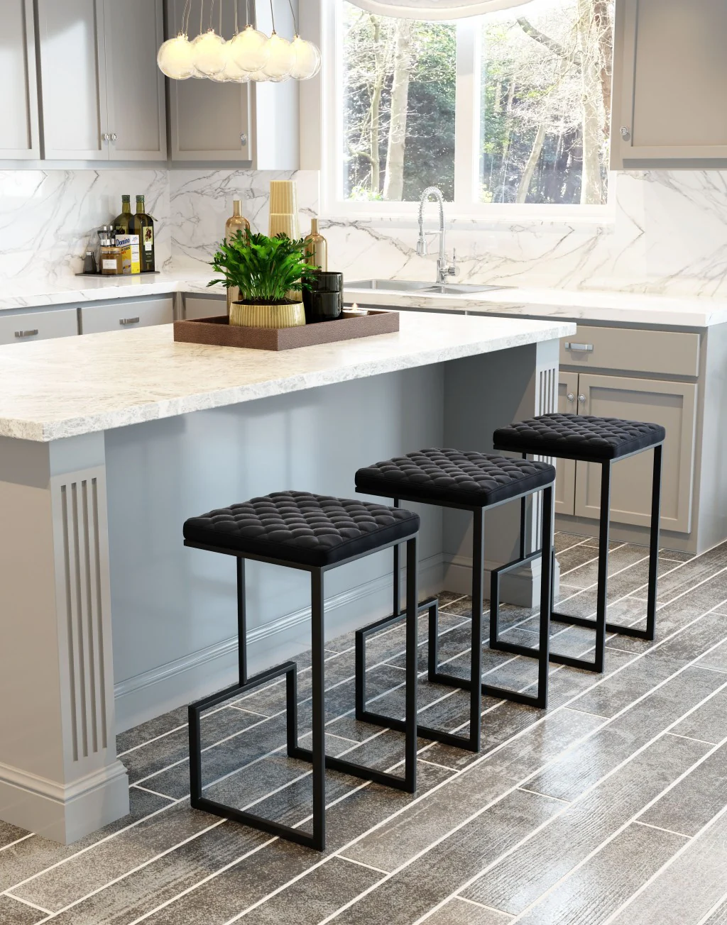 30" Black Steel Backless Bar Height Chair With Footrest By Homeroots - Image 7