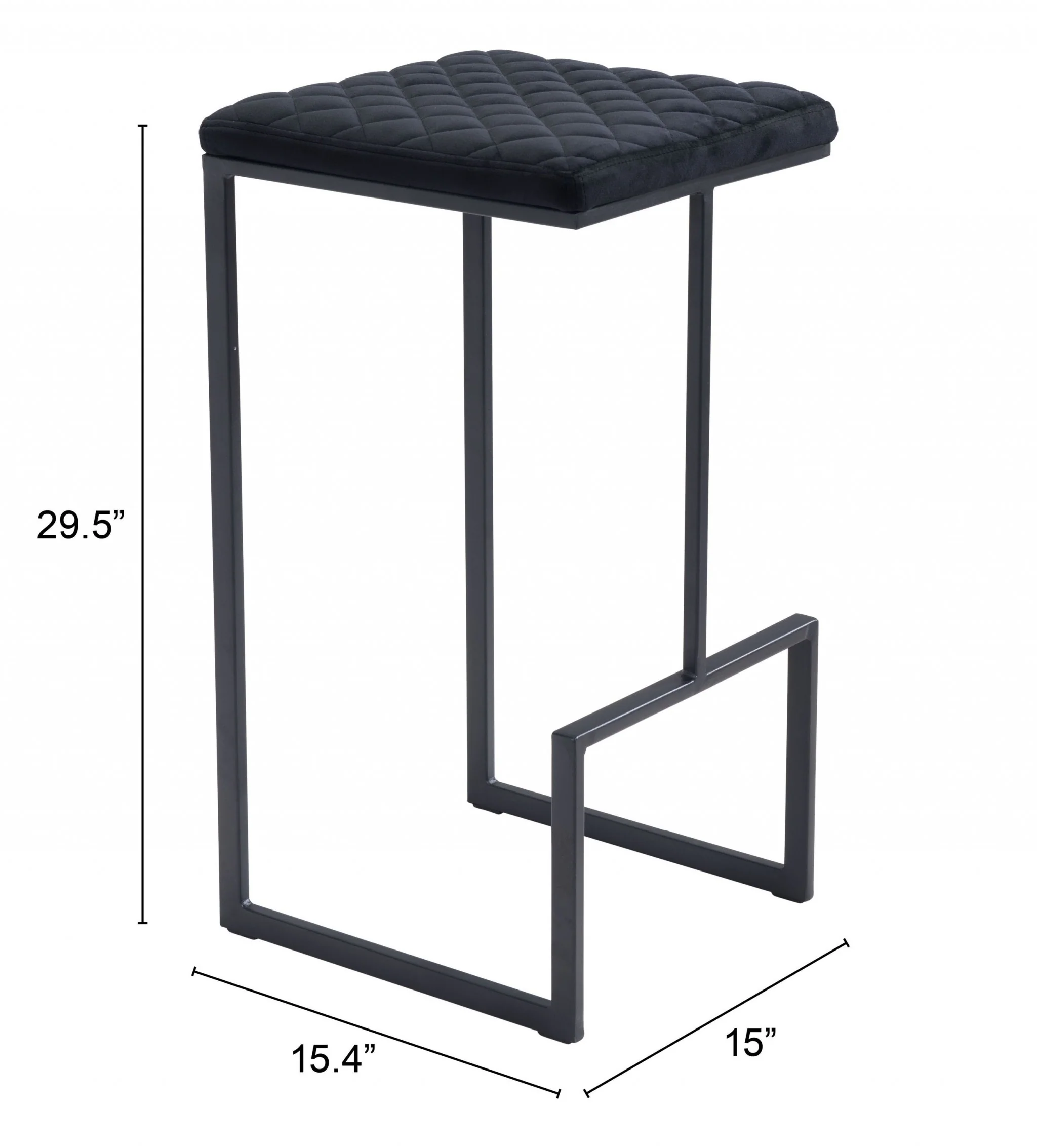 30" Black Steel Backless Bar Height Chair With Footrest By Homeroots - Image 8