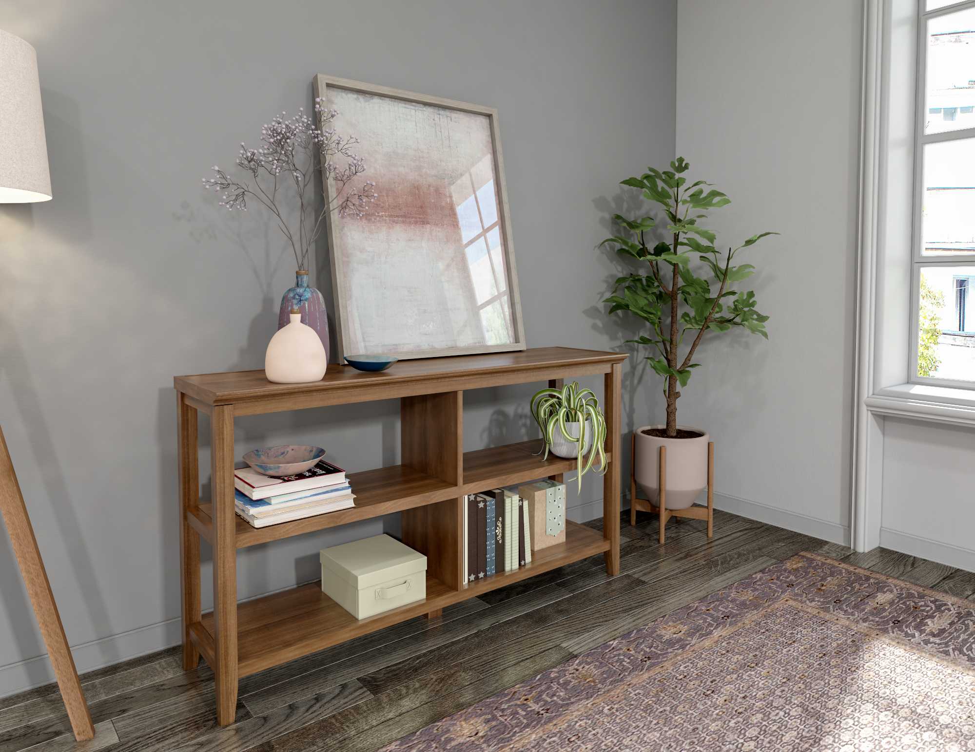 30" Bookcase with 2 Shelves in Walnut By Homeroots - Image 4