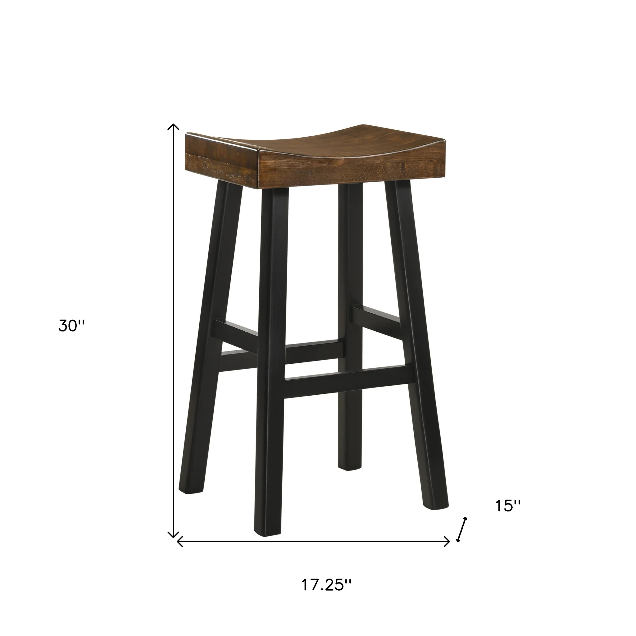 30" Brown And Black Backless Bar Height Bar Chair With Footrest By Homeroots - Image 5