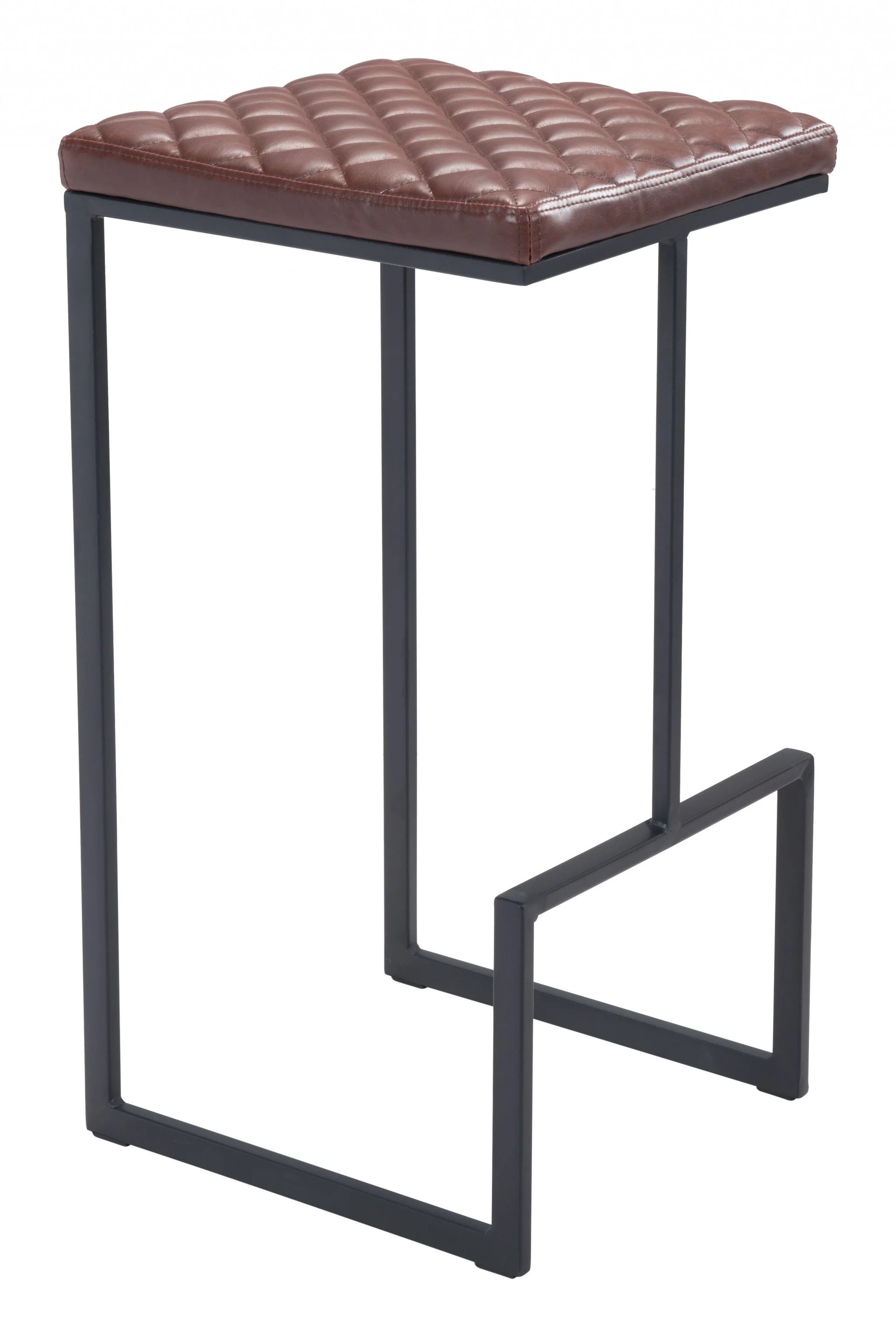 30" Brown And Black Steel Backless Bar Height Chair With Footrest By Homeroots - Image 2