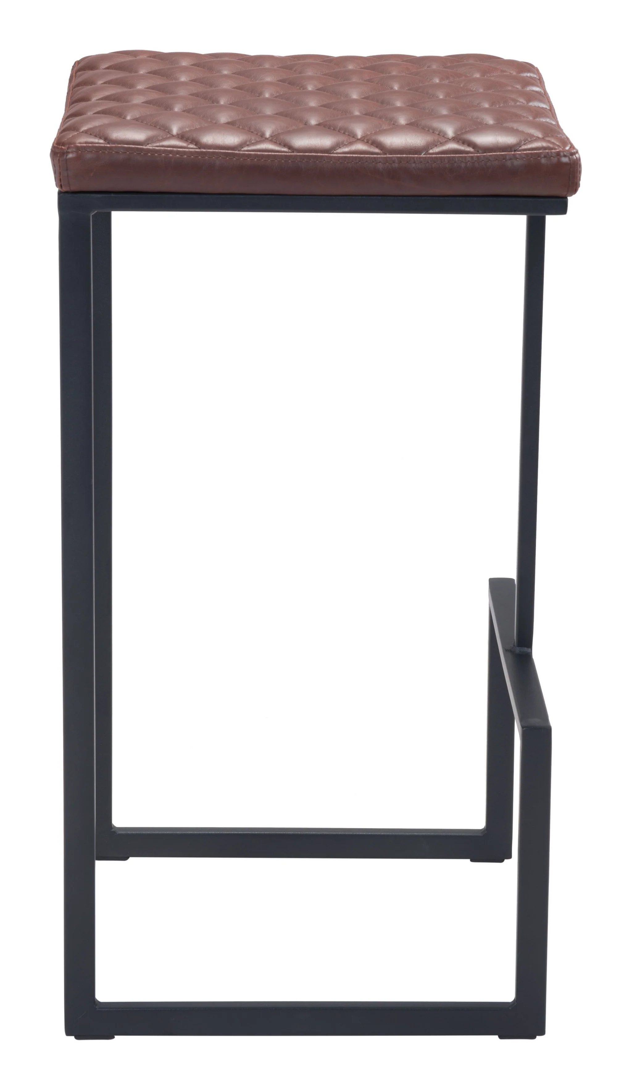 30" Brown And Black Steel Backless Bar Height Chair With Footrest By Homeroots - Image 3