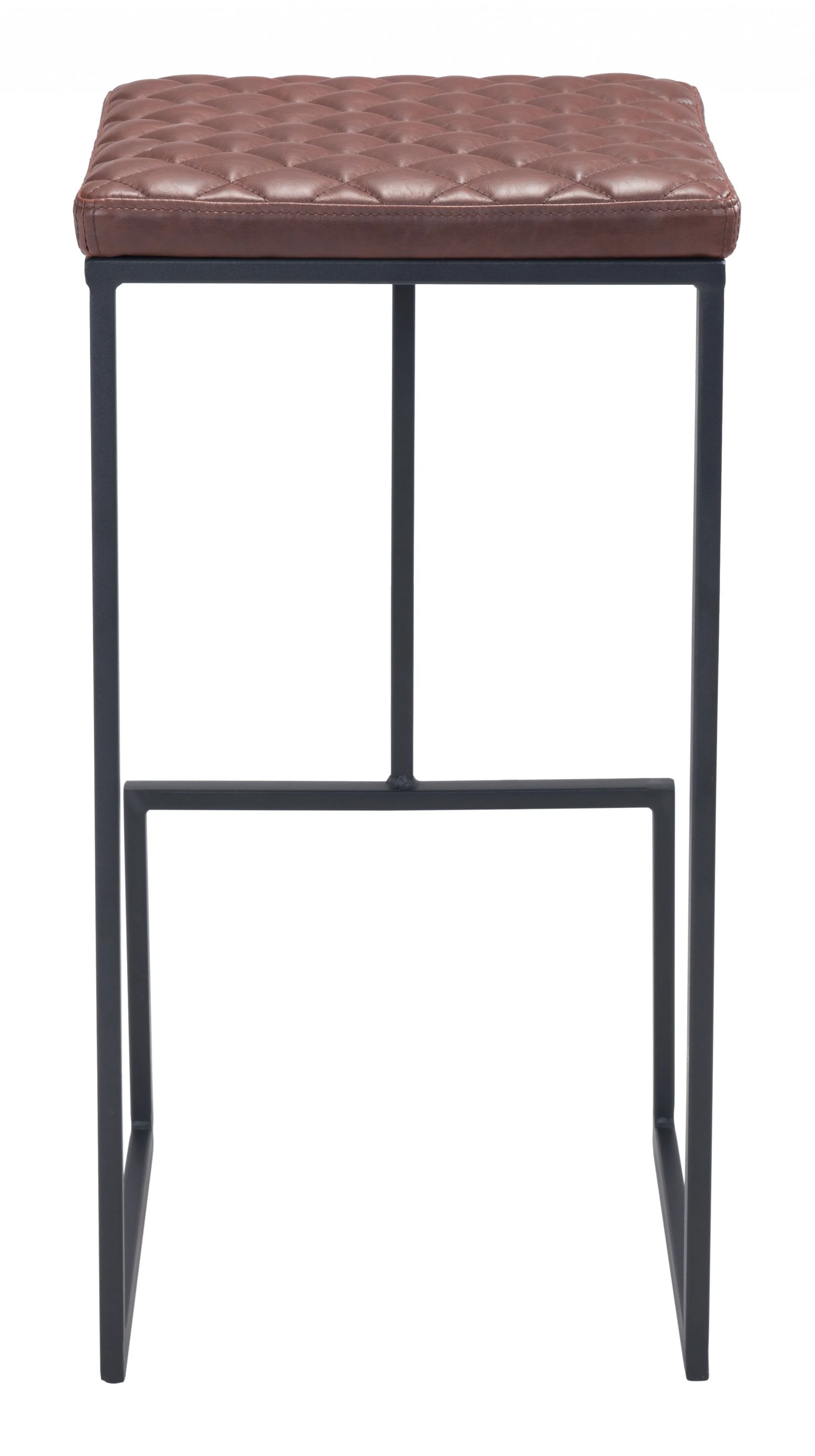 30" Brown And Black Steel Backless Bar Height Chair With Footrest By Homeroots - Image 4