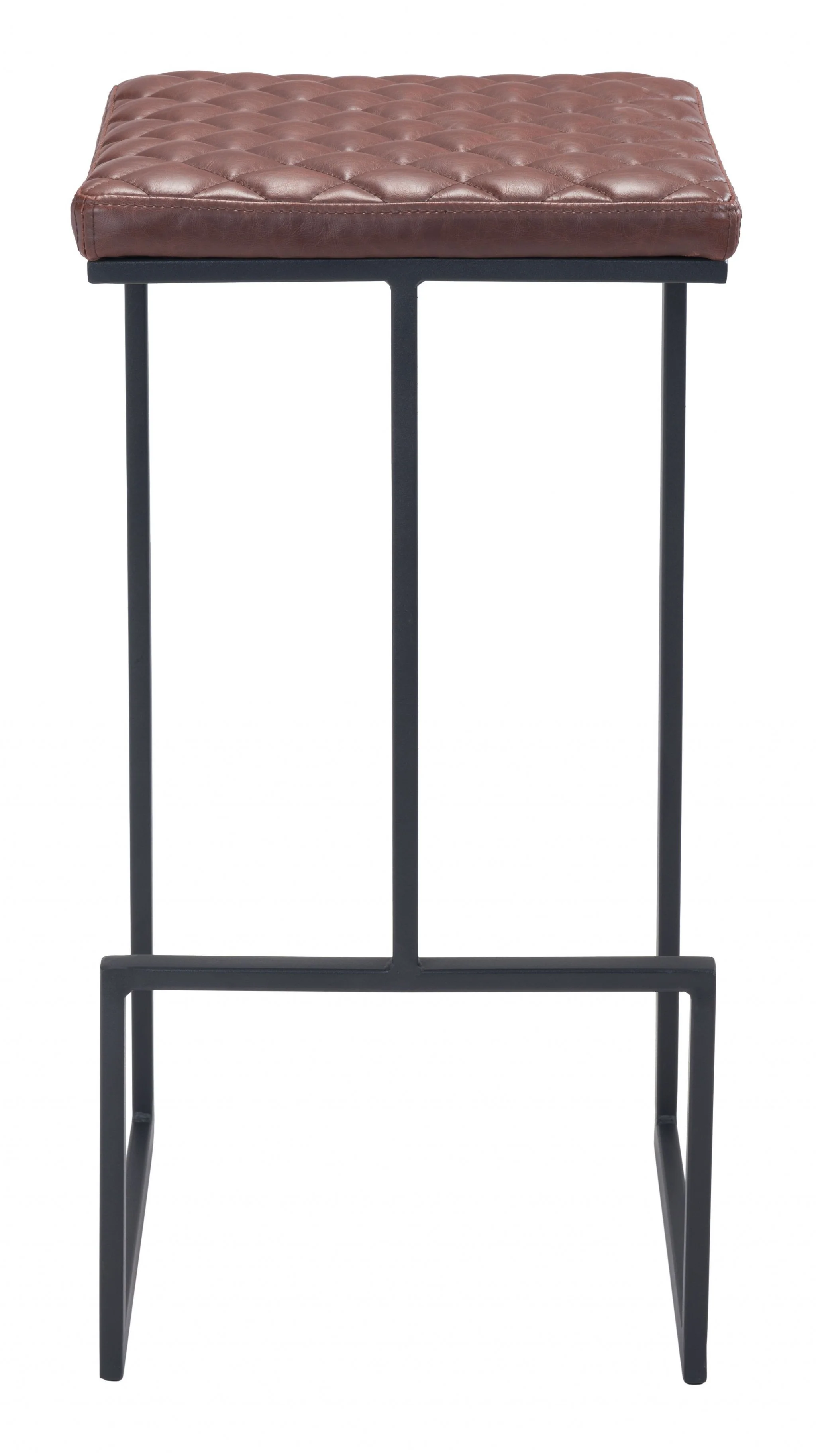 30" Brown And Black Steel Backless Bar Height Chair With Footrest By Homeroots - Image 5