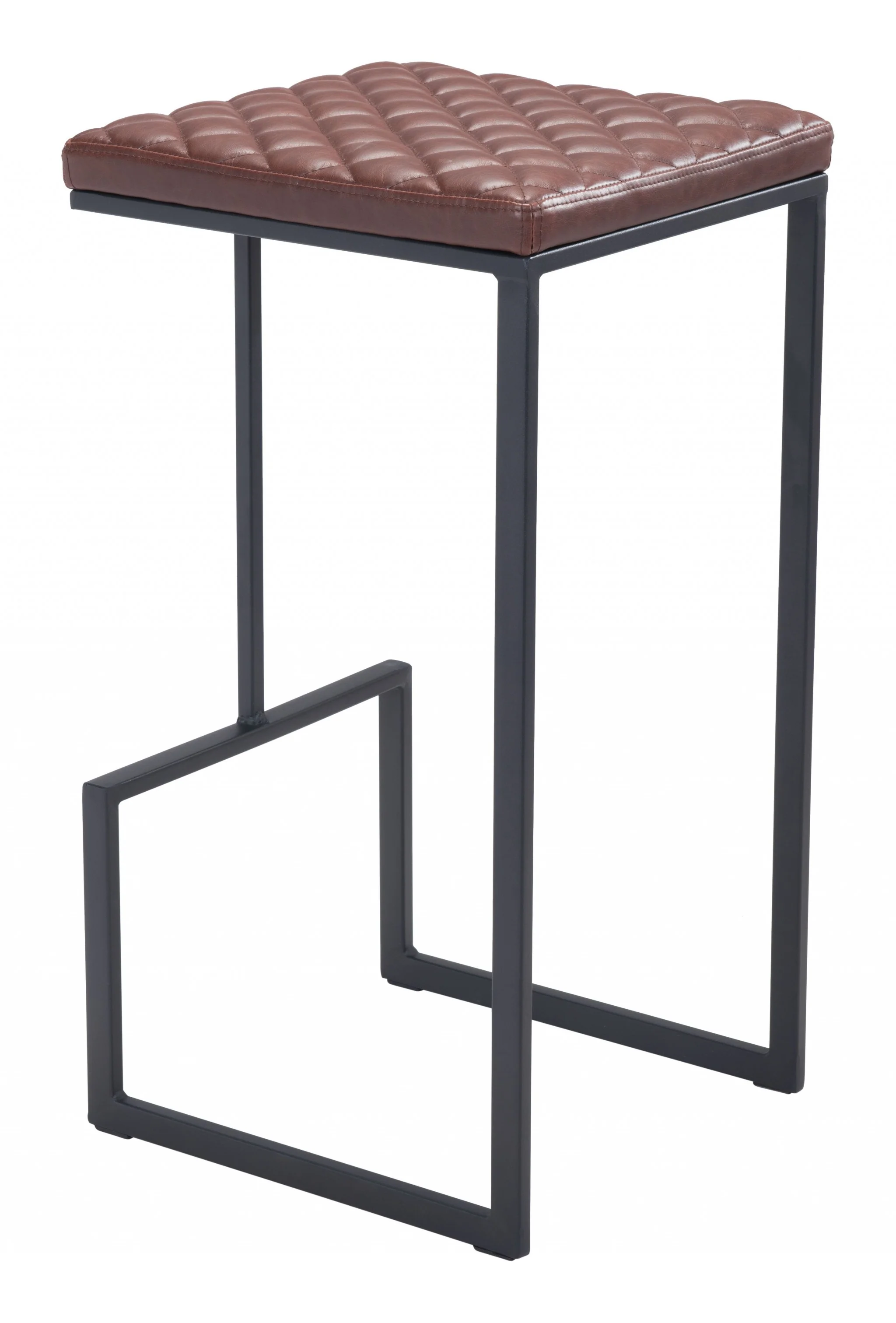 30" Brown And Black Steel Backless Bar Height Chair With Footrest By Homeroots - Image 6