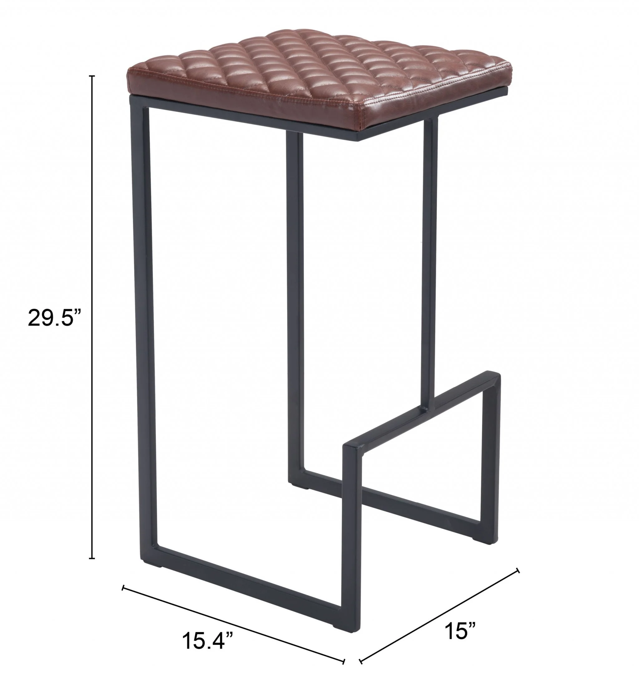 30" Brown And Black Steel Backless Bar Height Chair With Footrest By Homeroots - Image 8