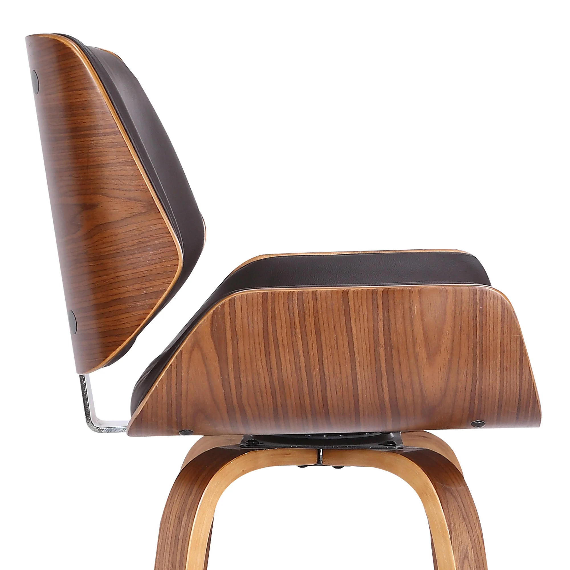 30" Brown Faux Leather Wooden Base Bar Stool By Homeroots - Image 7