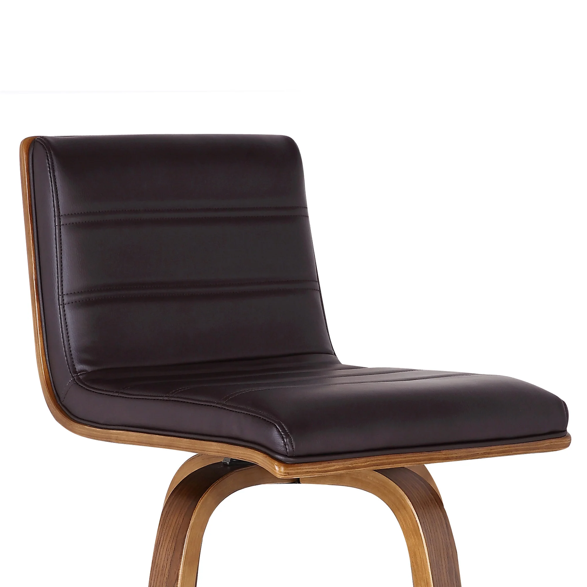 30” Brown Faux Leather Wooden Swivel Bar Stool By Homeroots - Image 6