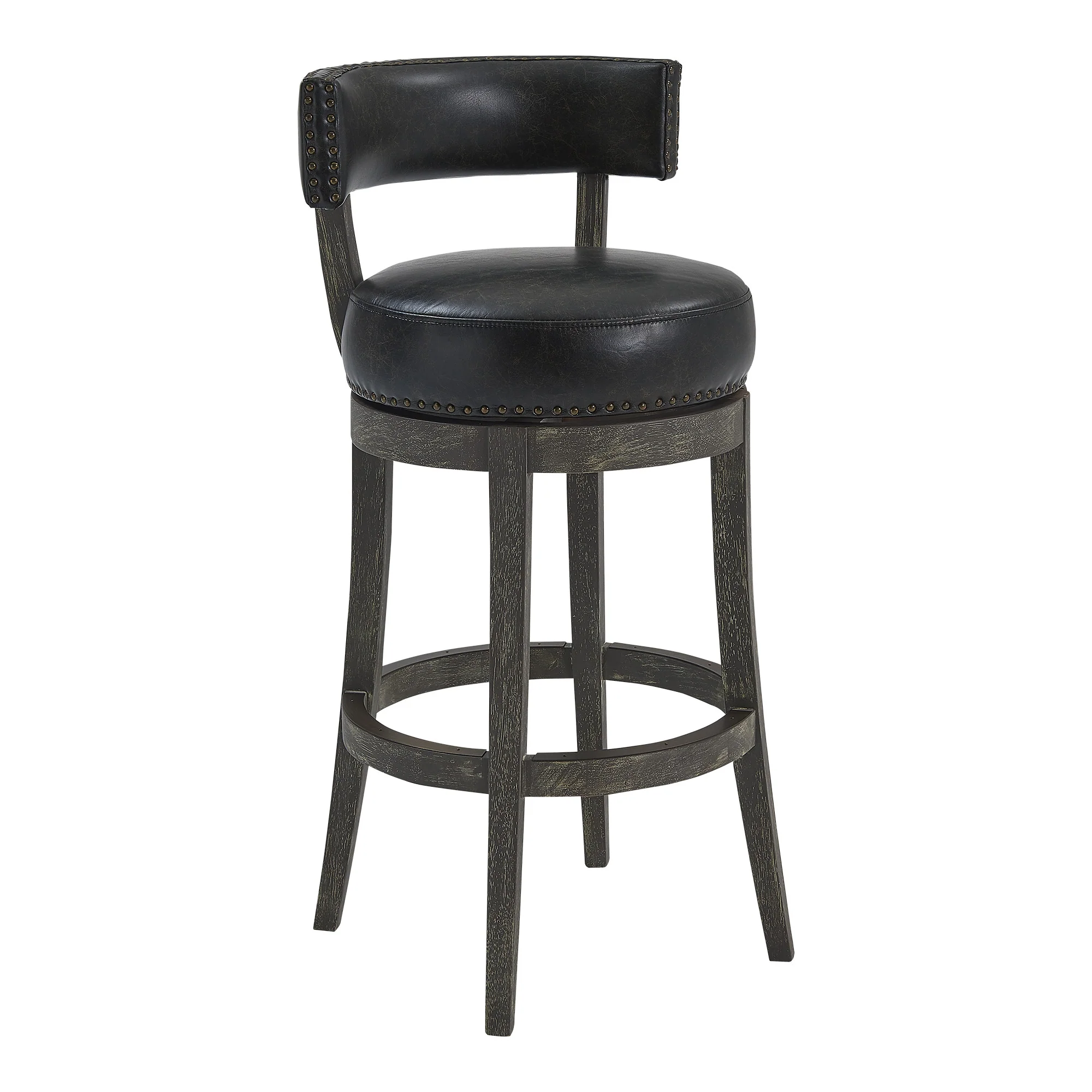 30" Brown Onyx Faux Leather Swivel Counter Stool By Homeroots - Image 2