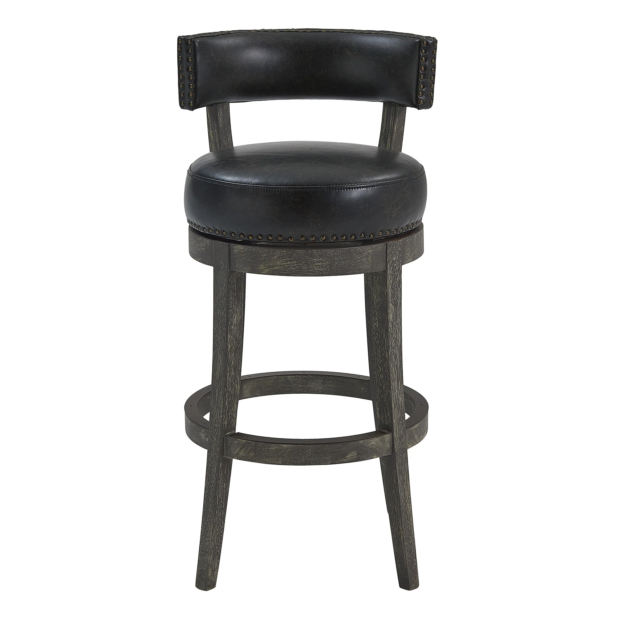 30" Brown Onyx Faux Leather Swivel Counter Stool By Homeroots - Image 3