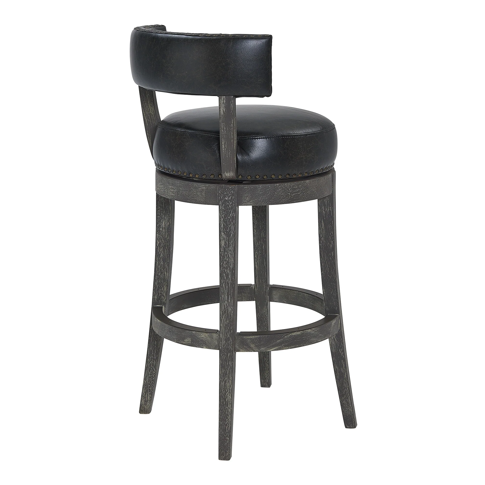 30" Brown Onyx Faux Leather Swivel Counter Stool By Homeroots - Image 4