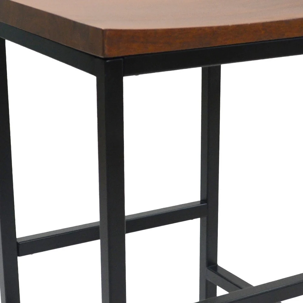 30" Chestnut Steel Swivel Backless Bar Height Chair With Footrest By Homeroots - Image 3