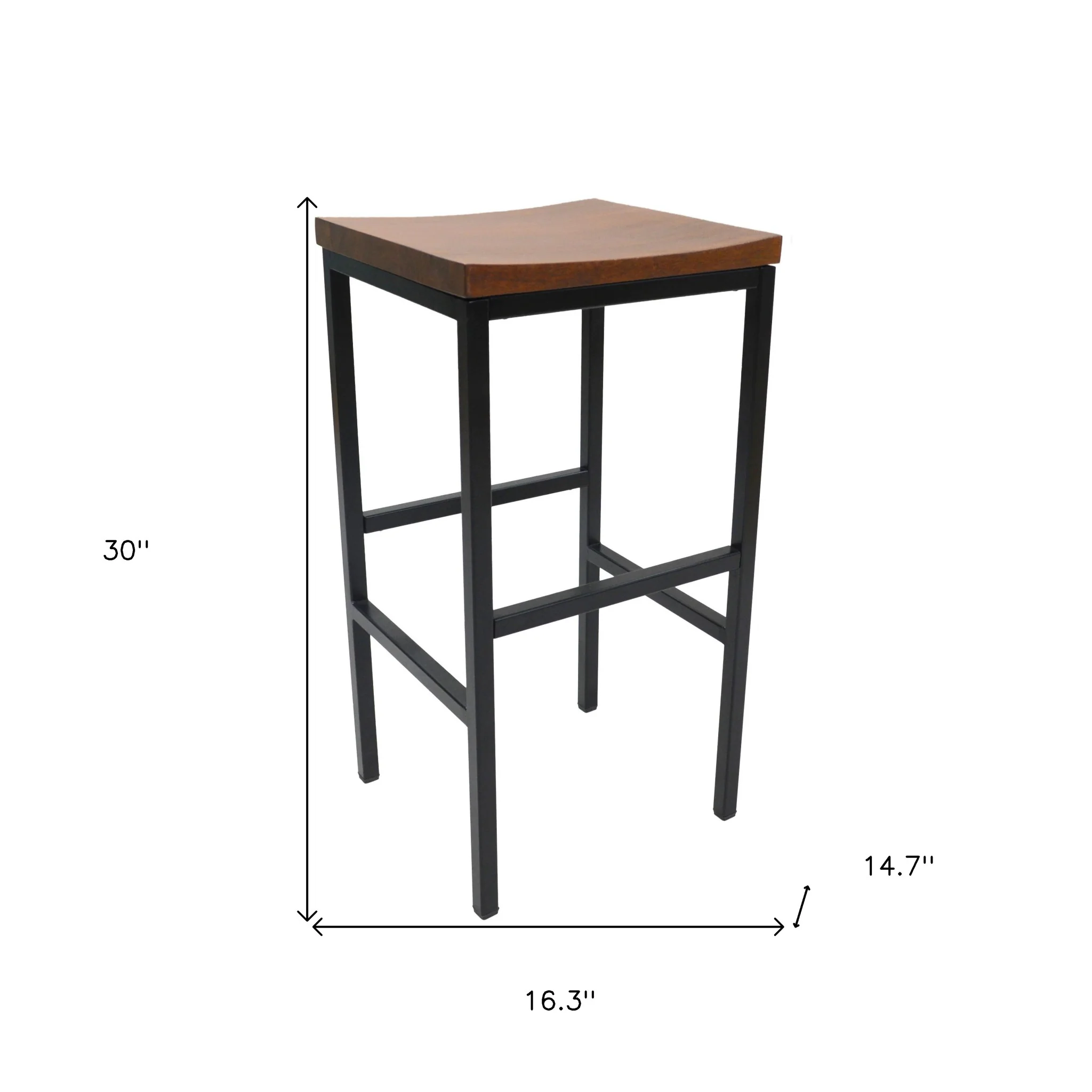 30" Chestnut Steel Swivel Backless Bar Height Chair With Footrest By Homeroots - Image 5