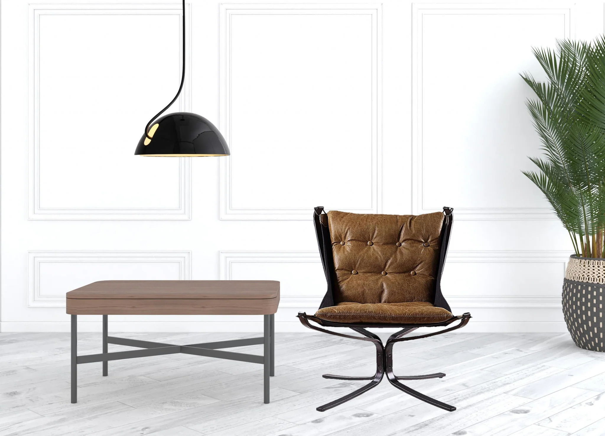 30" Coffee Top Grain Leather And Steel Solid Color Lounge Chair By Homeroots - Image 2
