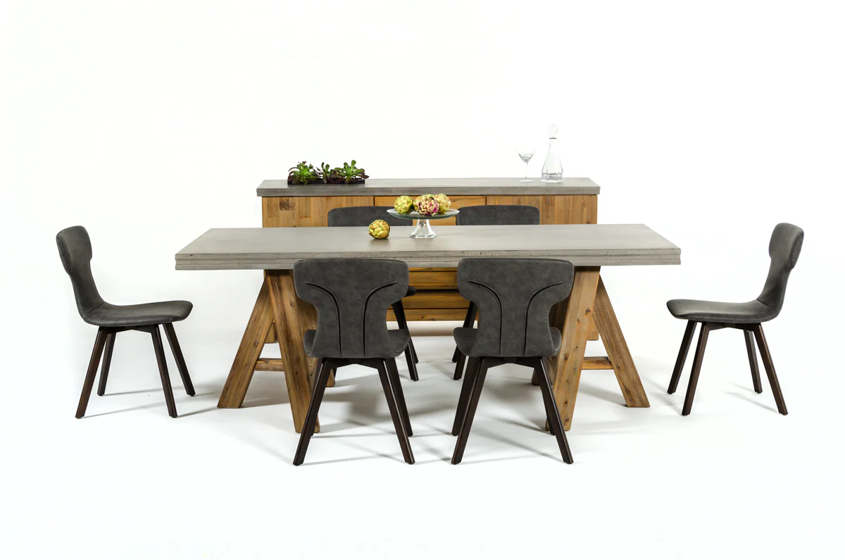 30' Concrete And Solid Acacia Wood Dining Table By Homeroots - Image 5