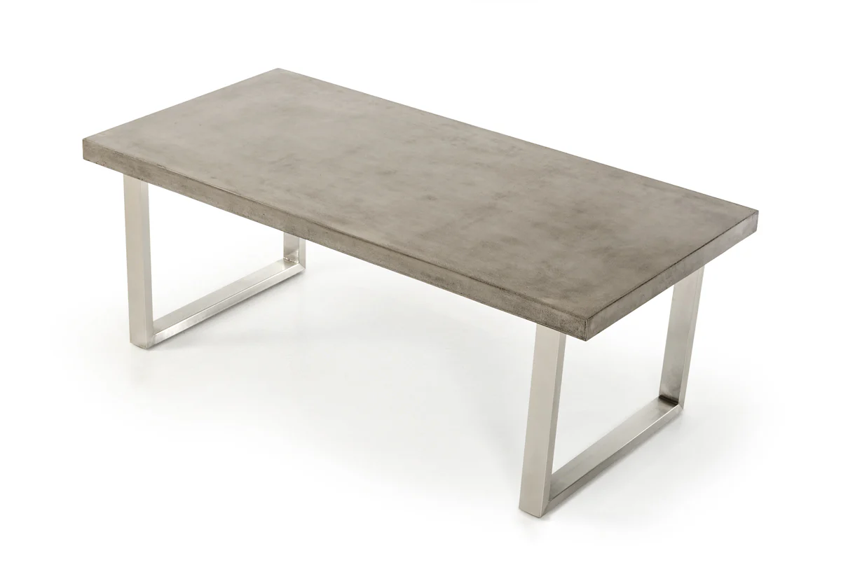 30' Concrete And Stainless Steel Dining Table By Homeroots - 283301 - Image 3