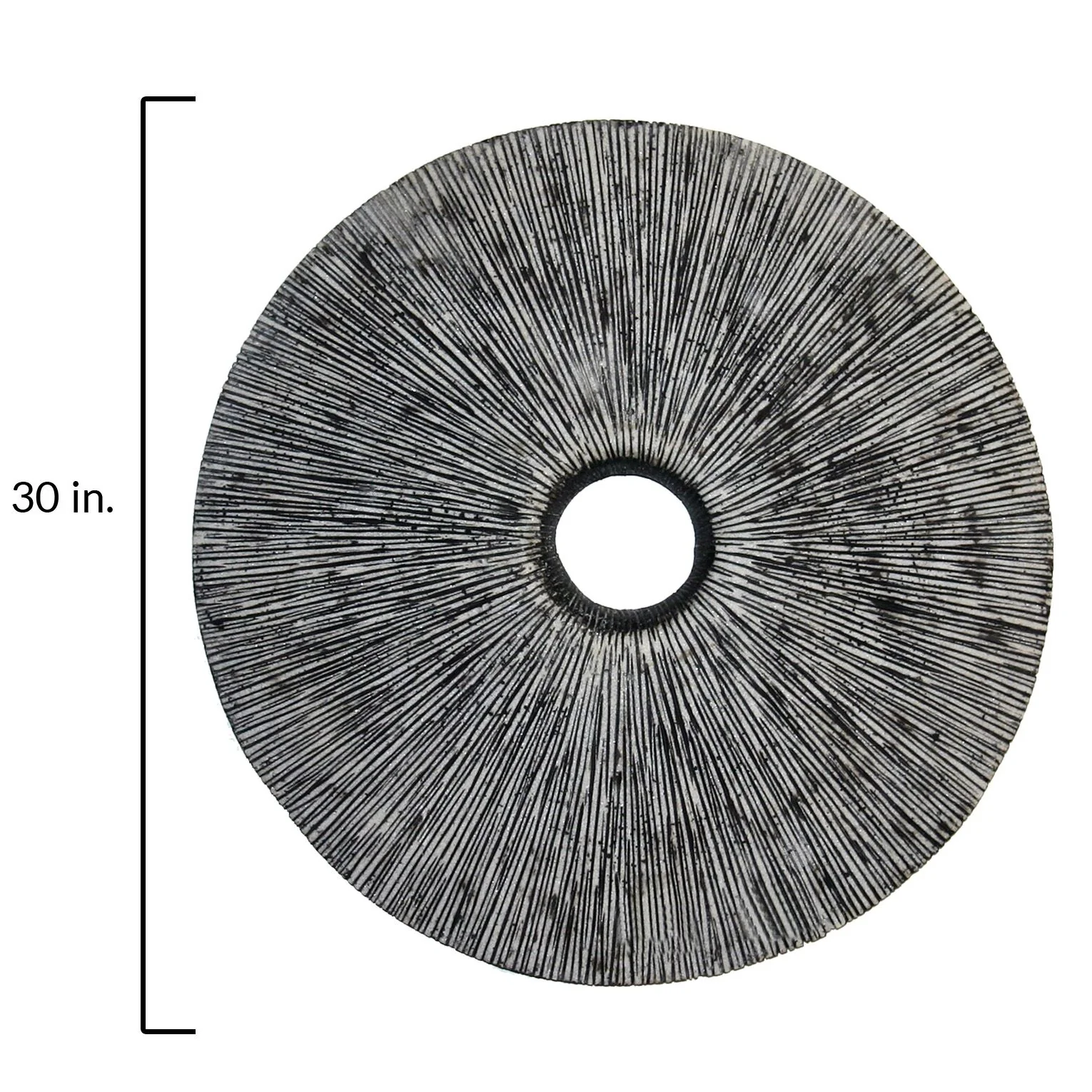 30 Contemporary Grey Round Rib Wall Art By Homeroots - Image 3