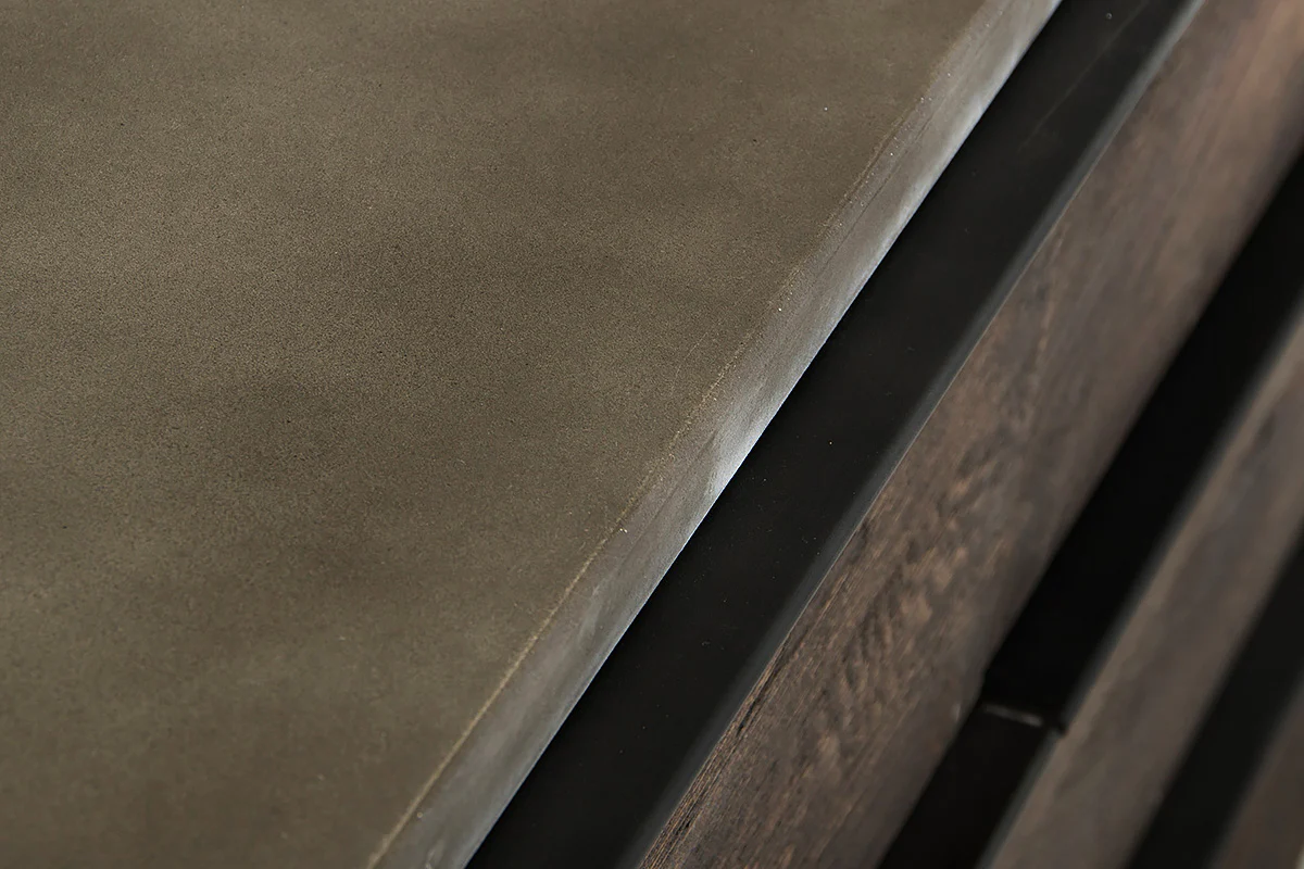 30' Dark Aged Oak Wood And Metal Dresser By Homeroots - Image 2