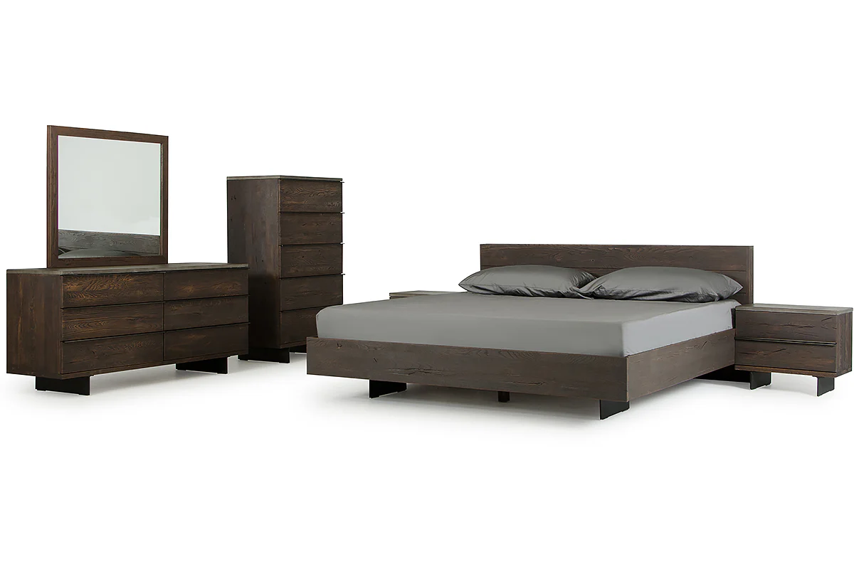 30' Dark Aged Oak Wood And Metal Dresser By Homeroots - Image 4