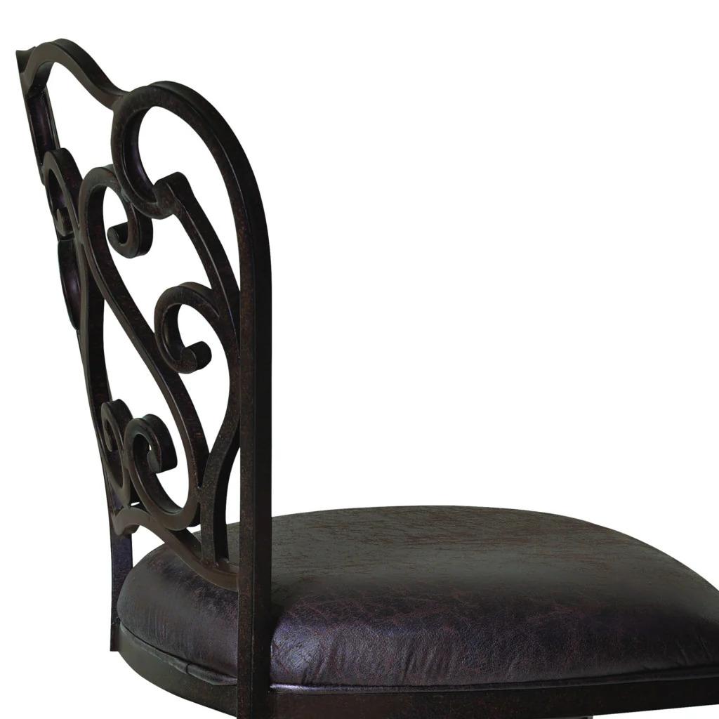 30" Dark Espresso Scroll Back Metal Swivel Bar Stool By Homeroots - Image 5