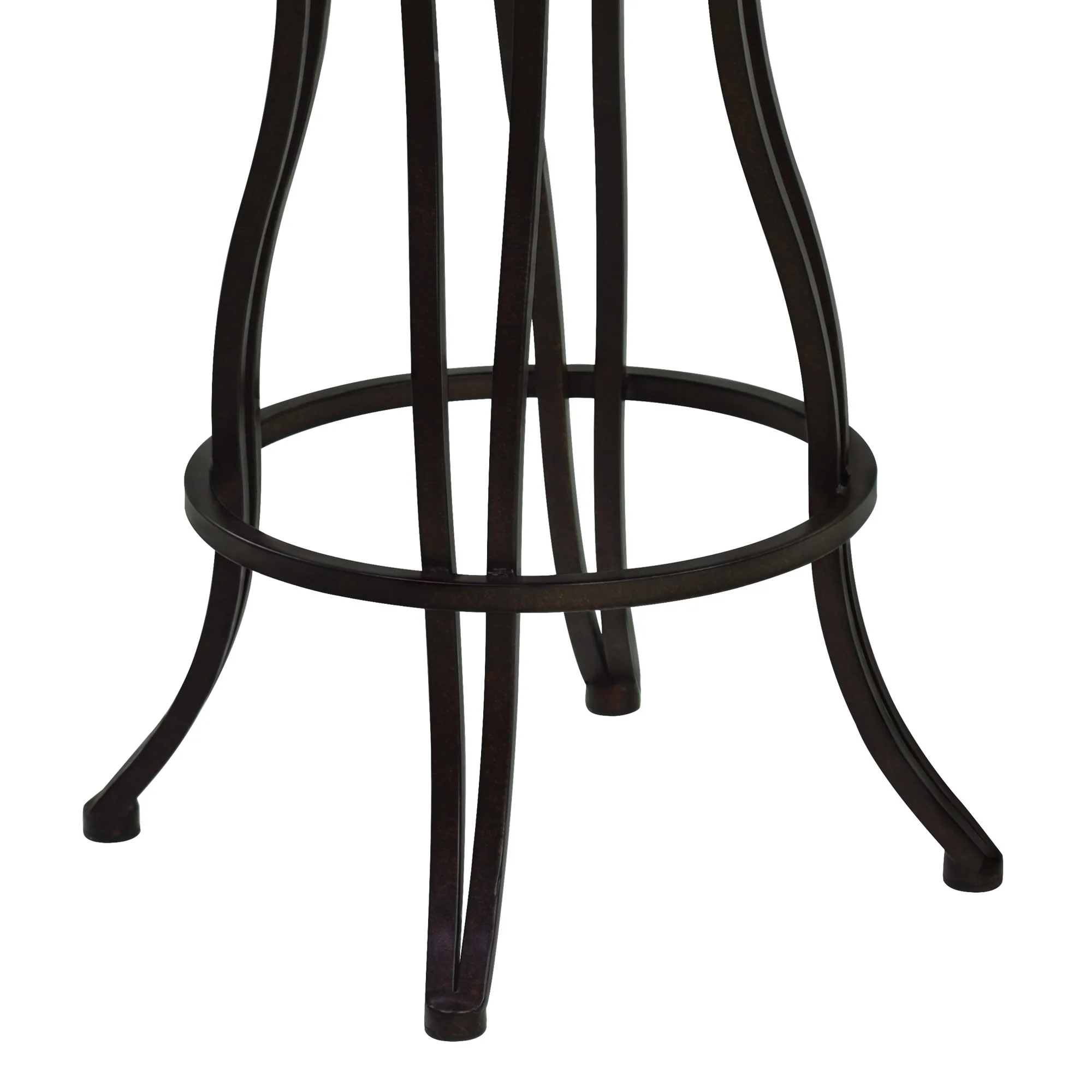 30" Dark Espresso Scroll Back Metal Swivel Bar Stool By Homeroots - Image 6