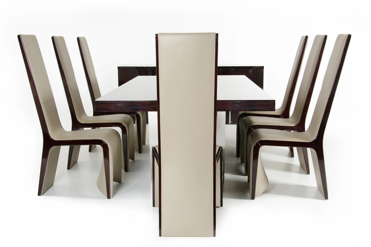 30' Ebony High Gloss Mdf And Steel Dining Table By Homeroots - Image 4