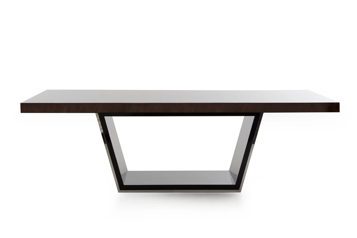 30' Ebony High Gloss Mdf And Steel Dining Table By Homeroots - Image 5