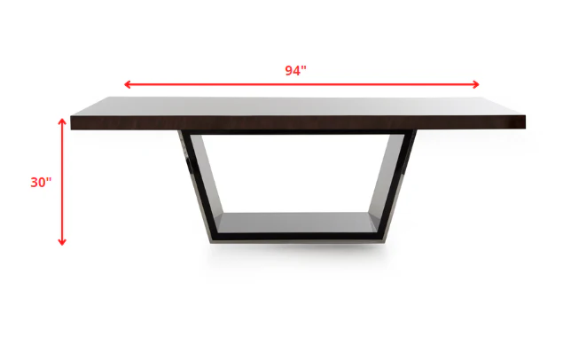 30' Ebony High Gloss Mdf And Steel Dining Table By Homeroots - Image 6