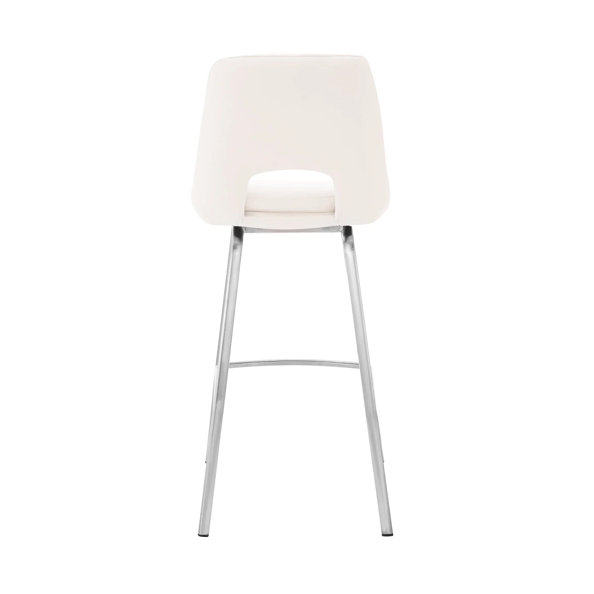 30" Elegant Grey Faux Leather Bar Stool with Stainless Steel Frame By Homeroots - Image 6